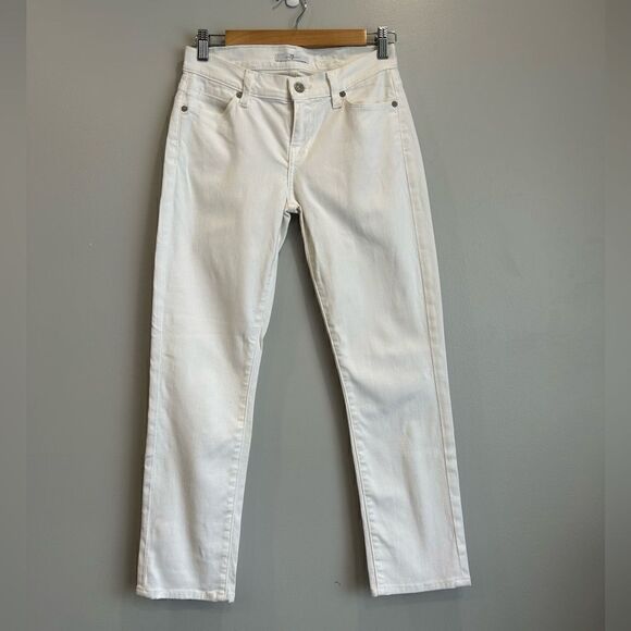 7 For All Mankind White Slim Straight Leg Jeans - Picture 2 of 10